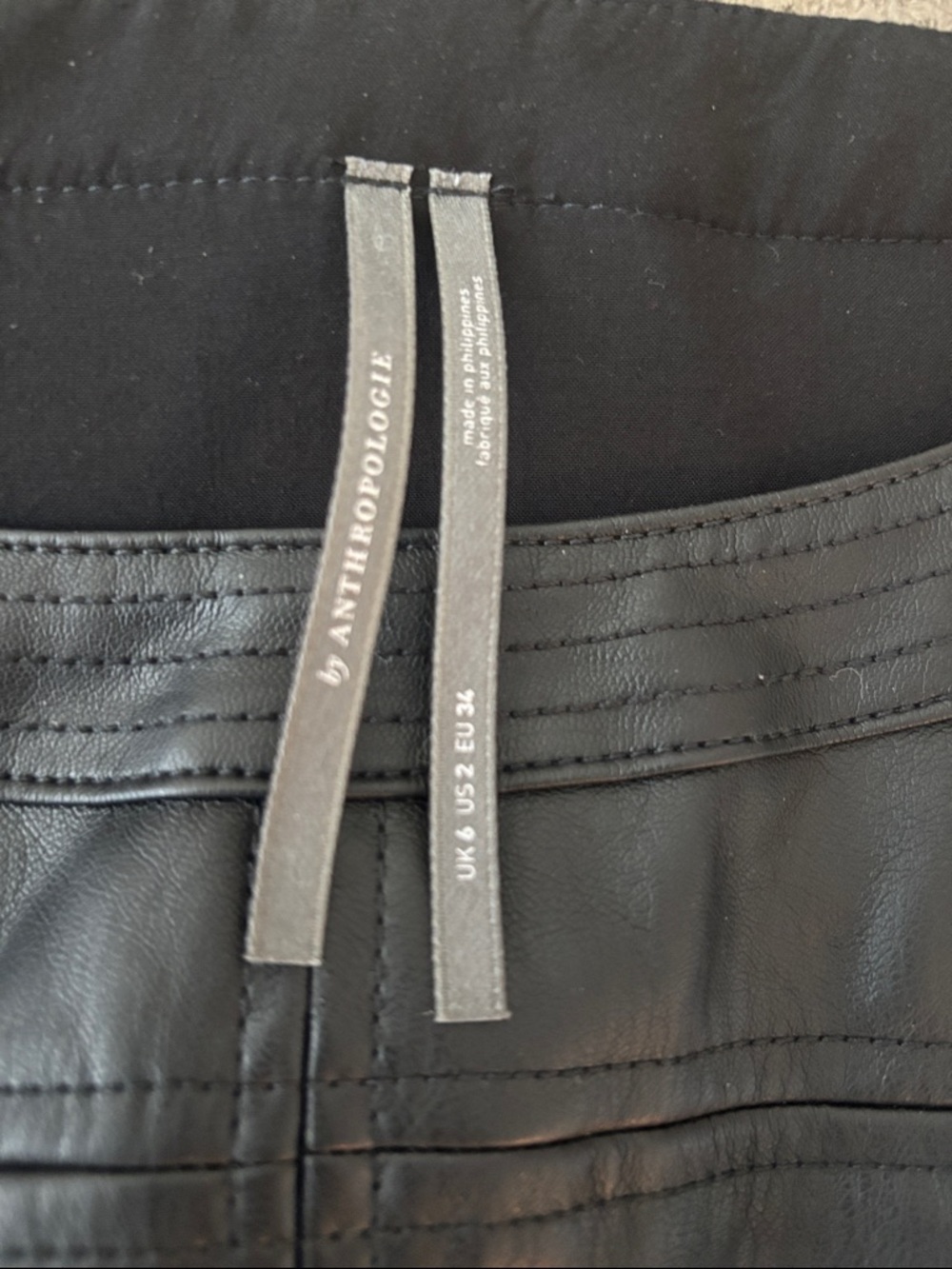 Anthropologie Black Faux Leather Mini Dress - Picture 4 of 16